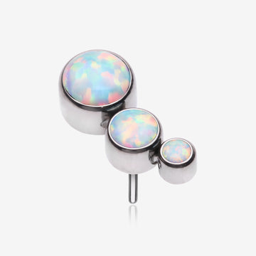 Implant Grade Titanium OneFit Threadless Cascading Journey Triple Fire Opal Top Part-White Opal